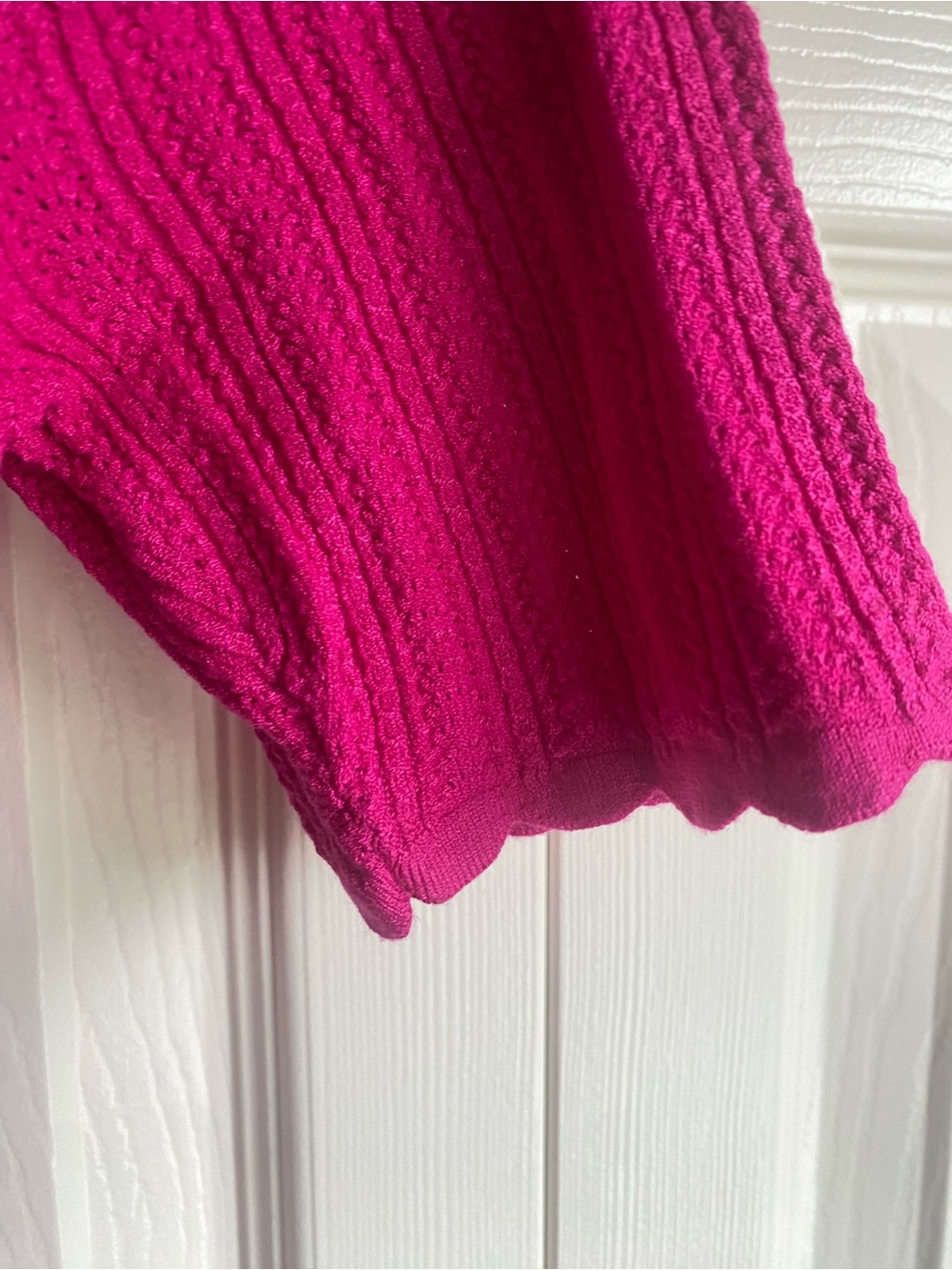 NWT Sezane Cloe Jumper Fitted Rib Knit Top in Fuchsia Pink Size S - Picture 7 of 11